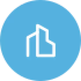 City profiles simple icon in white and light blue
